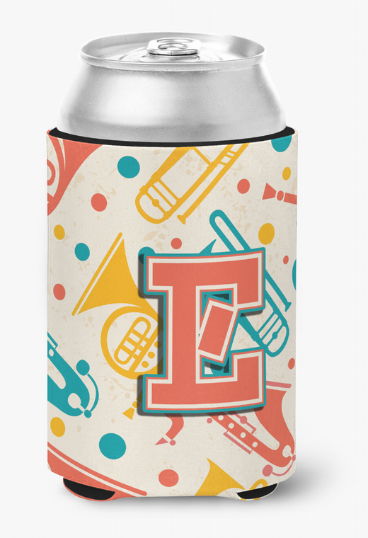 Monogram Letter Retro Musical Instruments Can or Bottle Hugger - 615872967728