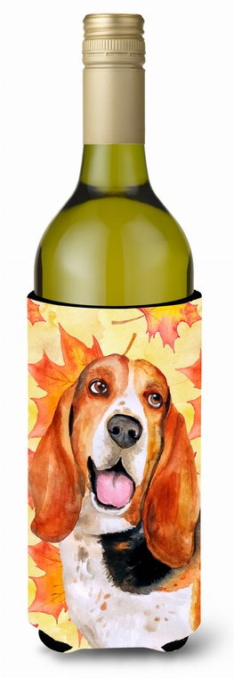 Dog with Fall Design Wine Bottle Hugger - 652259175291