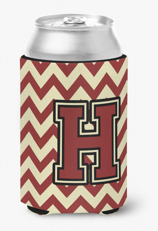 Monogram Letter Chevron Can or Bottle Hugger - 638508277398
