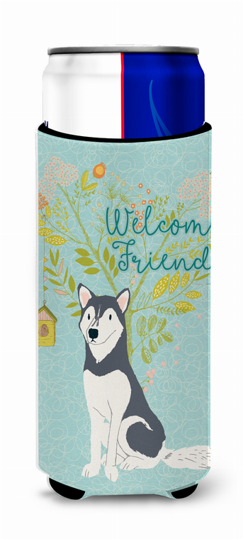 Welcome Friends with Dog Ultra Hugger for slim cans - 652259201600