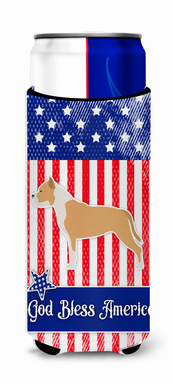 USA Patriotic Dog Ultra Hugger for slim cans - 638508495426
