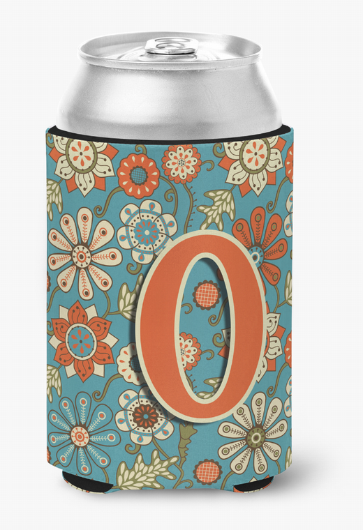 Monogram Letter Flowers Can or Bottle Hugger - 615872970674