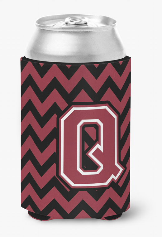 Monogram Letter Chevron Can or Bottle Hugger - 638508275424