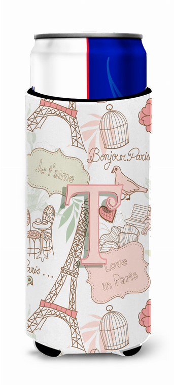 Letter Love in Paris Pink Ultra Hugger for slim cans - 638508021595