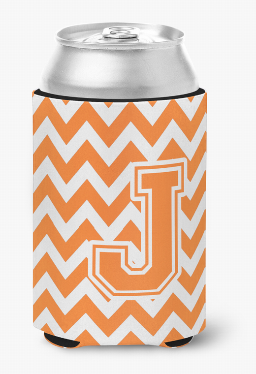 Monogram Letter Chevron Can or Bottle Hugger - 638508273857