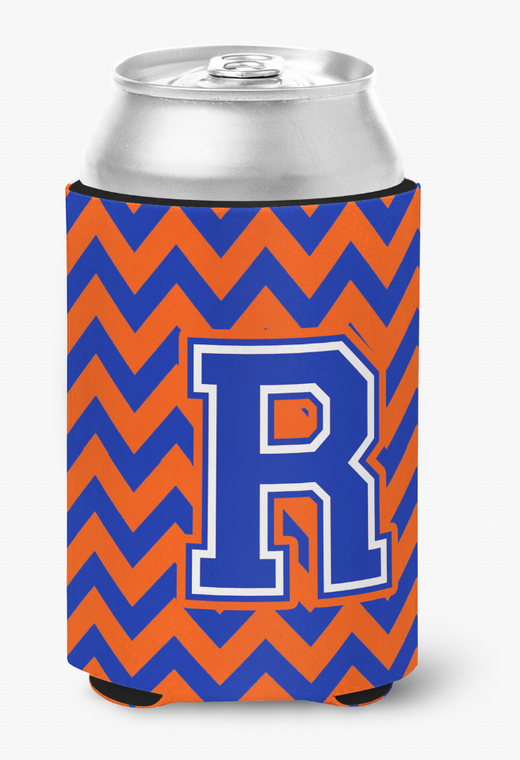 Monogram Letter Chevron Can or Bottle Hugger - 638508273437