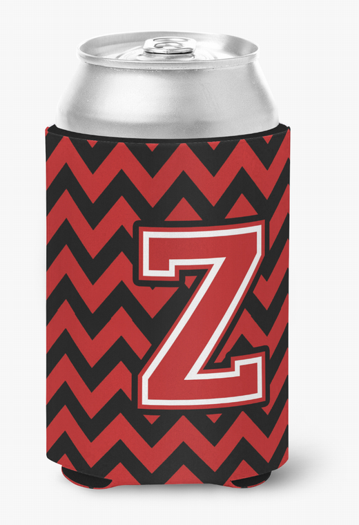 Monogram Letter Chevron Can or Bottle Hugger - 638508274267