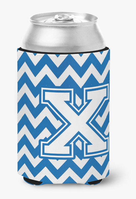 Monogram Letter Chevron Can or Bottle Hugger - 638508273741
