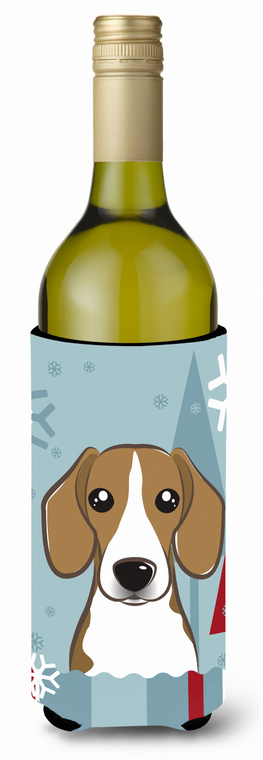 Winter Holiday Dog Design Wine Bottle Hugger - 638508124487