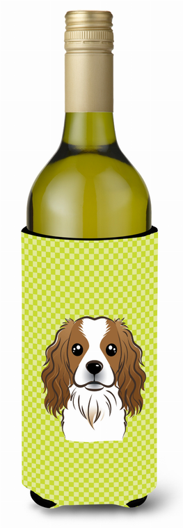 Checkerboard Design with Dog Wine Bottle Hugger - 615872917976