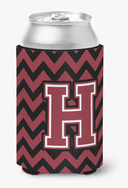 Monogram Letter Chevron Can or Bottle Hugger - 638508275332