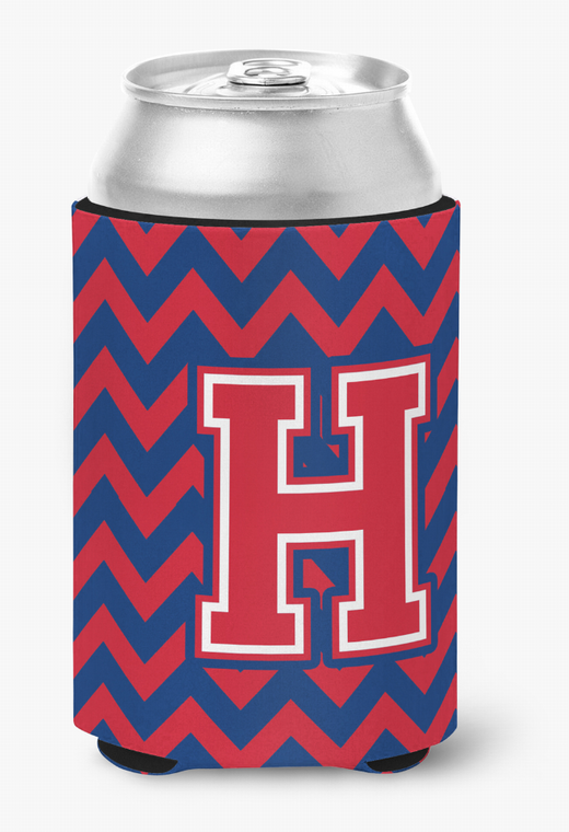Monogram Letter Chevron Can or Bottle Hugger - 638508275837