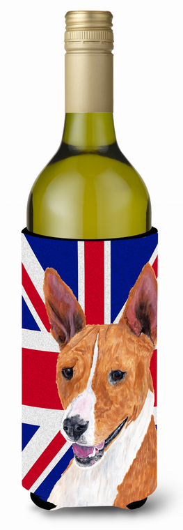 English Union Jack British Flag Design with Dog Wine Bottle Hugger - 615872822812