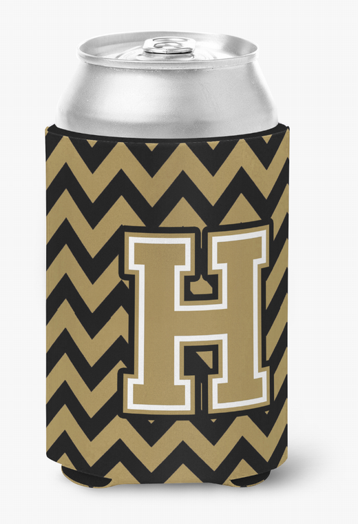Monogram Letter Chevron Can or Bottle Hugger - 638508274830