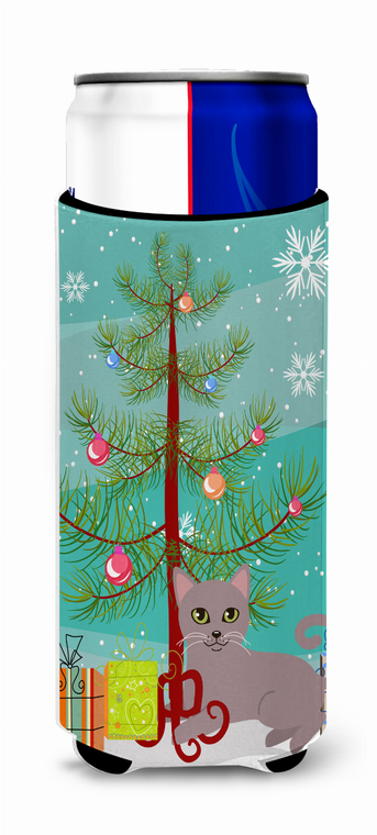 Cat Merry Christmas Tree Ultra Hugger for slim cans - 638508602022