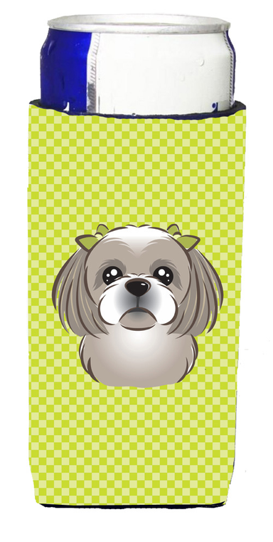 Checkerboard Design with Dog Ultra Hugger for slim cans - 615872916375