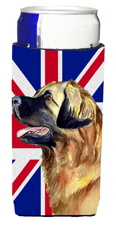 Dog with English Union Jack British Flag Ultra Hugger for slim cans - 615872827008
