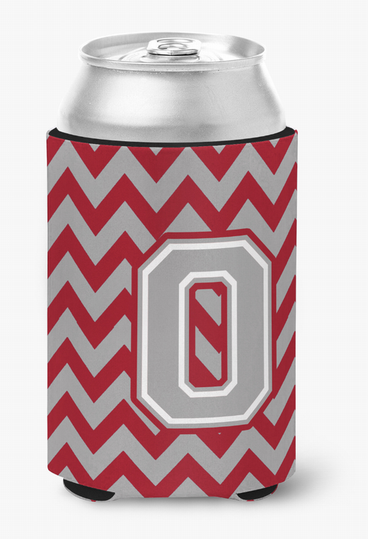 Monogram Letter Chevron Can or Bottle Hugger - 638508273154