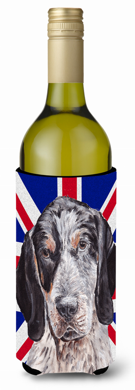 English Union Jack British Flag Design with Dog Wine Bottle Hugger - 615872823277