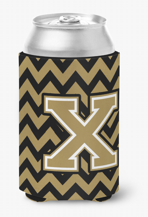 Monogram Letter Chevron Can or Bottle Hugger - 638508274991