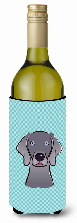 Checkerboard Design with Dog Wine Bottle Hugger - 615872917426