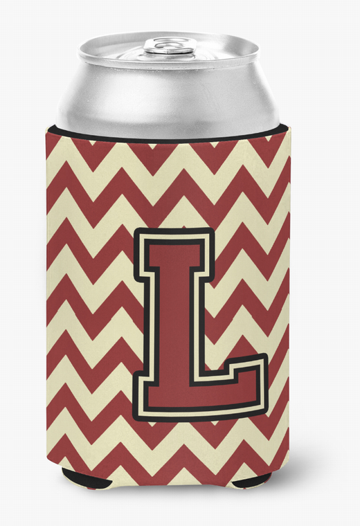 Monogram Letter Chevron Can or Bottle Hugger - 638508277435