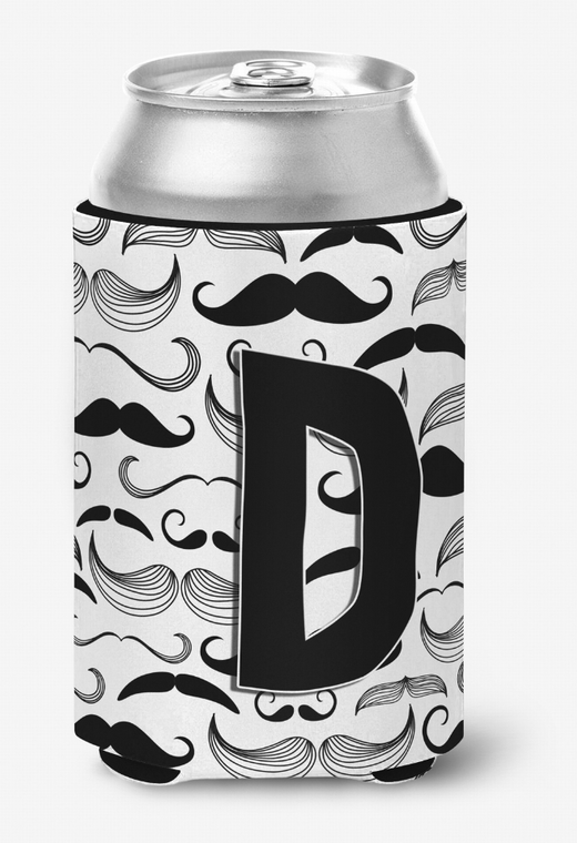 Monogram Letter Moustache Can or Bottle Hugger - 615872969784