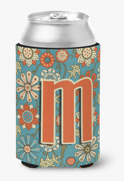 Monogram Letter Flowers Can or Bottle Hugger - 615872970650
