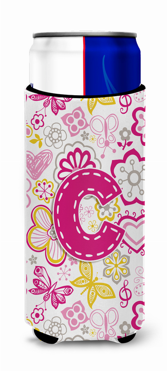 Letter Flowers and Butterflies Ultra Hugger for slim cans - 638508021939