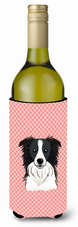 Checkerboard Design with Dog Wine Bottle Hugger - 615872918768