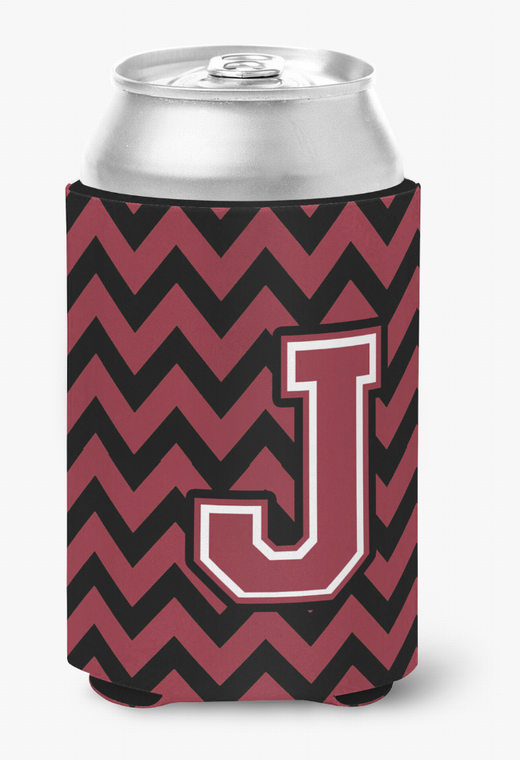 Monogram Letter Chevron Can or Bottle Hugger - 638508275356