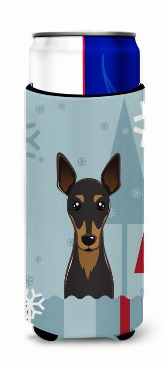Winter Holiday Dog Design Ultra Hugger for slim cans - 638508125118