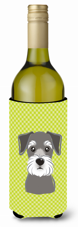 Checkerboard Design with Dog Wine Bottle Hugger - 615872917792