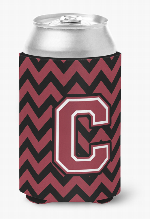 Monogram Letter Chevron Can or Bottle Hugger - 638508275288