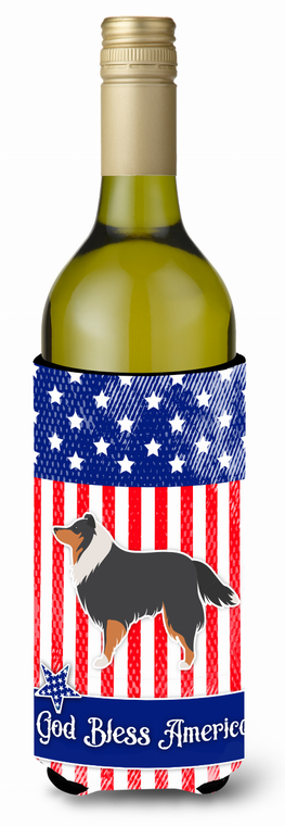 American Flag and Dog Wine Bottle Hugger - 638508497185