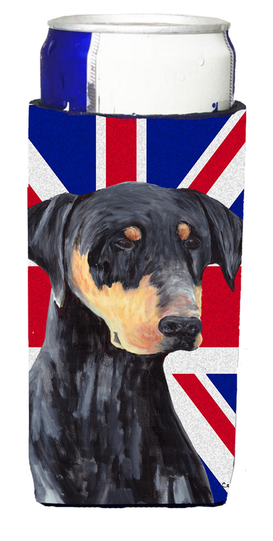 English Union Jack British Flag Design with Dog Ultra Hugger for slim cans - 615872821914
