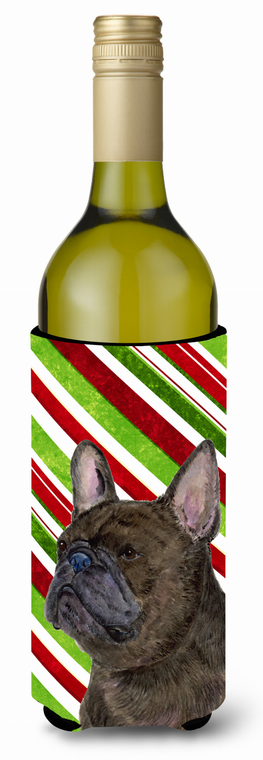 Candy Cane Christmas Design with Dog Wine Bottle Hugger - 615872718474