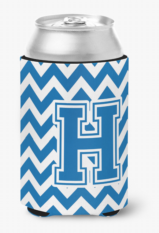 Monogram Letter Chevron Can or Bottle Hugger - 638508276094