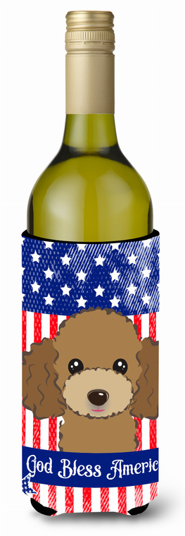 American Flag and Dog Wine Bottle Hugger - 638508210333