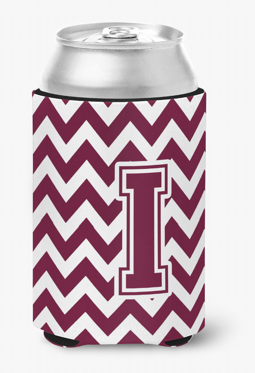 Monogram Letter Chevron Can or Bottle Hugger - 638508275097