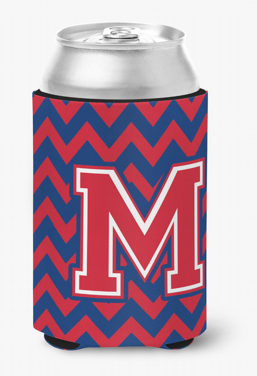 Monogram Letter Chevron Can or Bottle Hugger - 638508275882