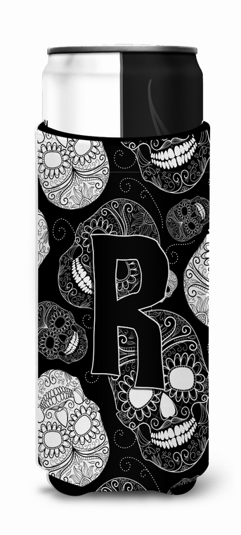 Letter Day of the Dead Skulls Black Ultra Hugger for slim cans - 638508022868