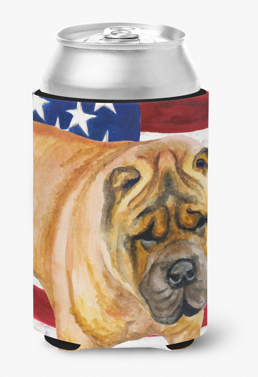 Patriotic With Dog Can or Bottle Hugger - 652259203970