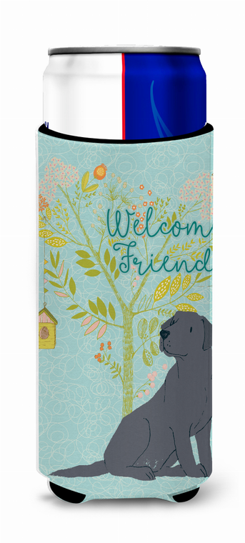 Welcome Friends with Dog Ultra Hugger for slim cans - 652259201617