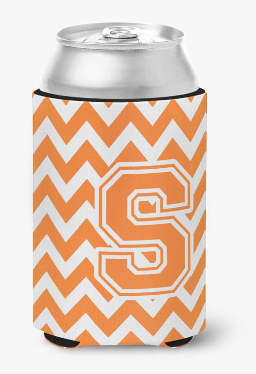Monogram Letter Chevron Can or Bottle Hugger - 638508273949