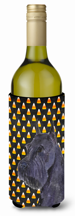 Candy Corn Halloween Design with Dog Wine Bottle Hugger - 615872708024
