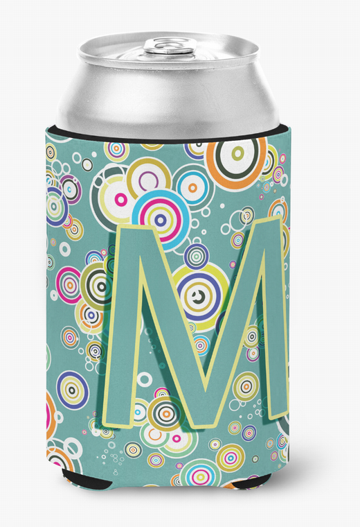 Monogram Letter Circle Circle Alphabet Can or Bottle Hugger - 615872971435