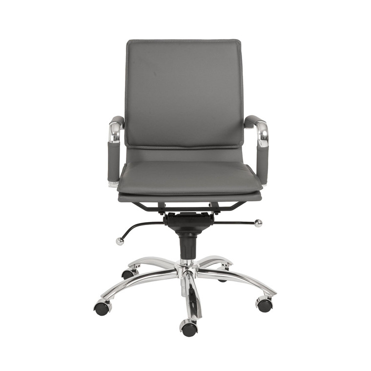 25.99" X 26.78" X 38.39" Low Back Office Chair in Gray with Chromed Steel Base - 4512839461182