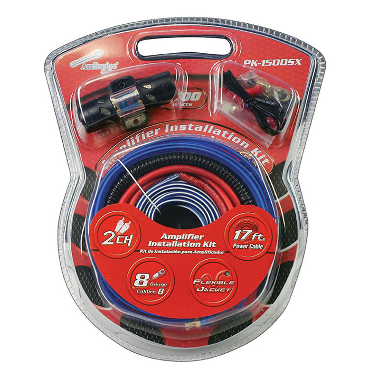 Amp Wiring Kit Audiopipe 8 Ga.for Systems Up To 1500watts - 784644751367