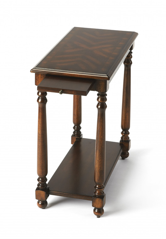 Homeroots Living Room 24" Cherry Manufactured Wood Rectangular End Table with Shelf